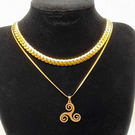Cuban with Steel Chain and Pendant 1 Cuban with Steel Chain and Pendant 1