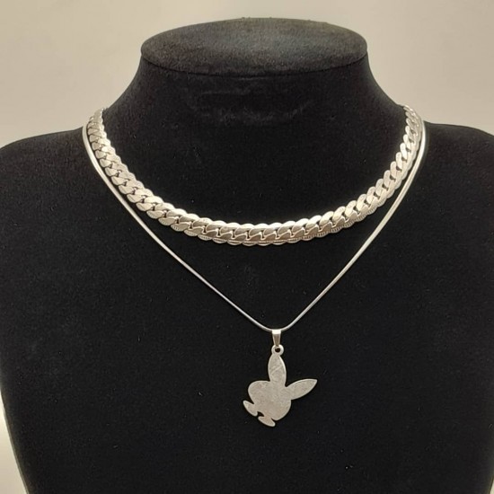 Cuban with Steel Chain and Pendant 27 Cuban with Steel Chain and Pendant 27