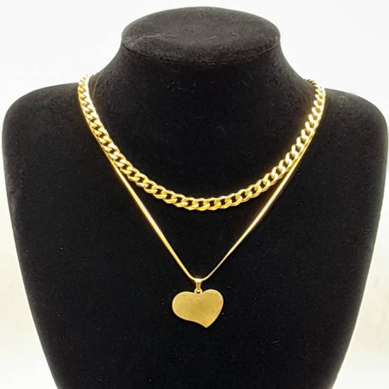 Cuban with Steel Chain and Pendant 28 Cuban with Steel Chain and Pendant 28