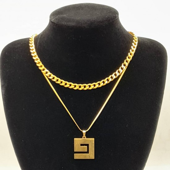 Cuban with Steel Chain and Pendant 32 Cuban with Steel Chain and Pendant 32