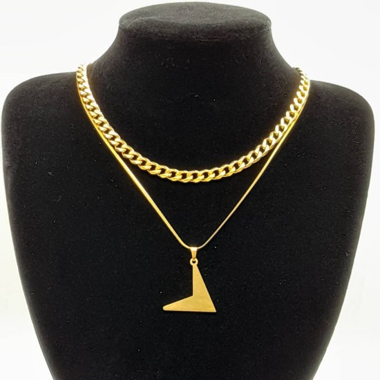 Cuban with Steel Chain and Pendant 16 Cuban with Steel Chain and Pendant 16