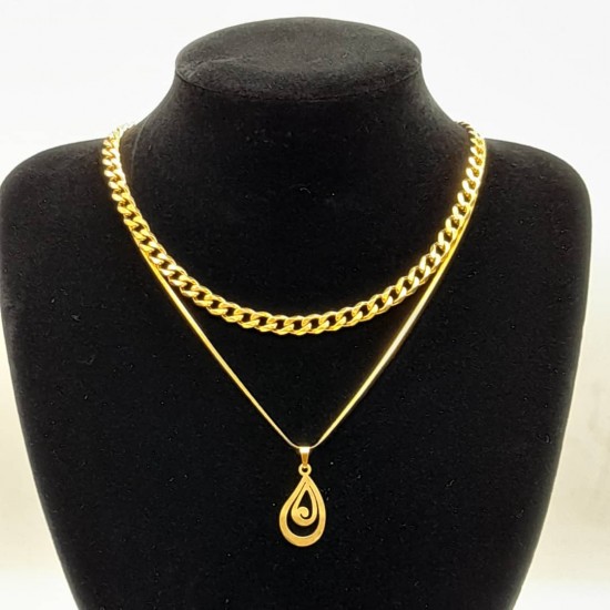 Cuban with Steel Chain and Pendant 18 Cuban with Steel Chain and Pendant 18