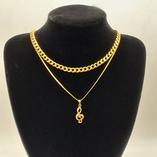 Cuban with Steel Chain and Pendant 33 Cuban with Steel Chain and Pendant 33