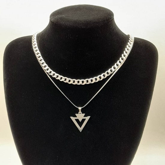Cuban with Steel Chain and Pendant 36 Cuban with Steel Chain and Pendant 36